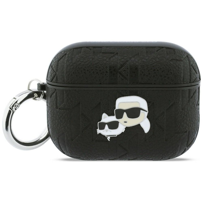 Karl Lagerfeld Monogram Karl &amp; Choupette Head Case for AirPods Pro 3 - Black