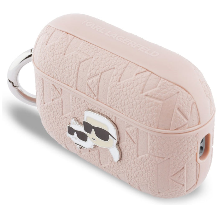 Karl Lagerfeld Monogram Karl &amp; Choupette Head Case for AirPods Pro 3 - Pink