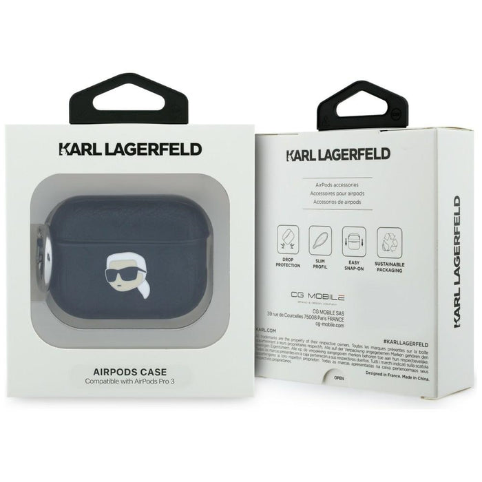 Karl Lagerfeld Monogram Karl Head Case for AirPods Pro 3 - Black