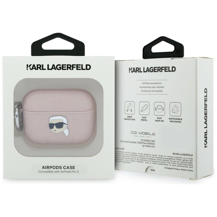 Karl Lagerfeld Monogram Karl Head Case for AirPods Pro 3 - Pink