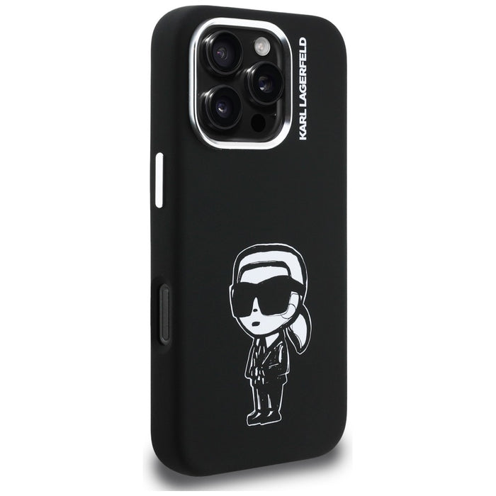 Karl Lagerfeld Silicone Karl Sketch MagSafe Case for iPhone 16 Pro - Black