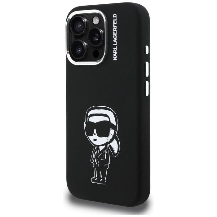 Karl Lagerfeld Silicone Karl Sketch MagSafe Case for iPhone 16 Pro - Black