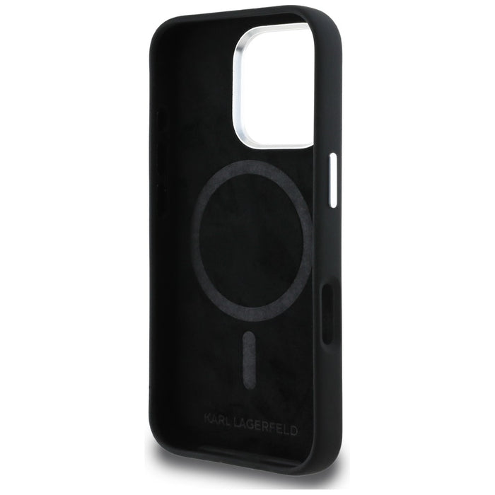 Karl Lagerfeld Silicone Karl Sketch MagSafe Case for iPhone 16 Pro Max - Black