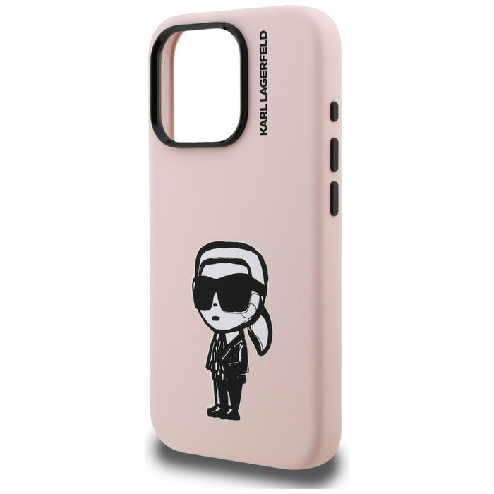 Karl Lagerfeld Silicone Karl Sketch MagSafe Case for iPhone 16 Pro Max - Pink