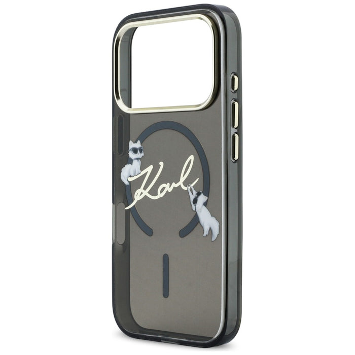 Karl Lagerfeld IML Choupettes Karl Script Logo MagSafe Case for iPhone 17 Pro - Black