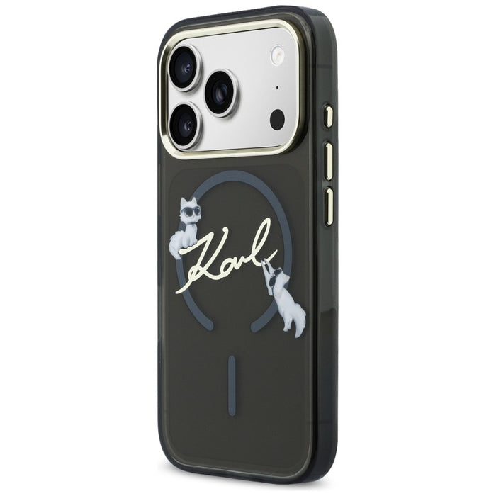 Karl Lagerfeld IML Choupettes Karl Script Logo MagSafe Case for iPhone 17 Pro Max - Black