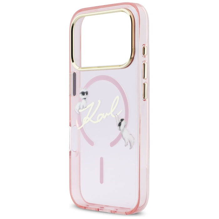 Karl Lagerfeld IML Choupettes Karl Script Logo MagSafe Case for iPhone 17 Pro - Pink
