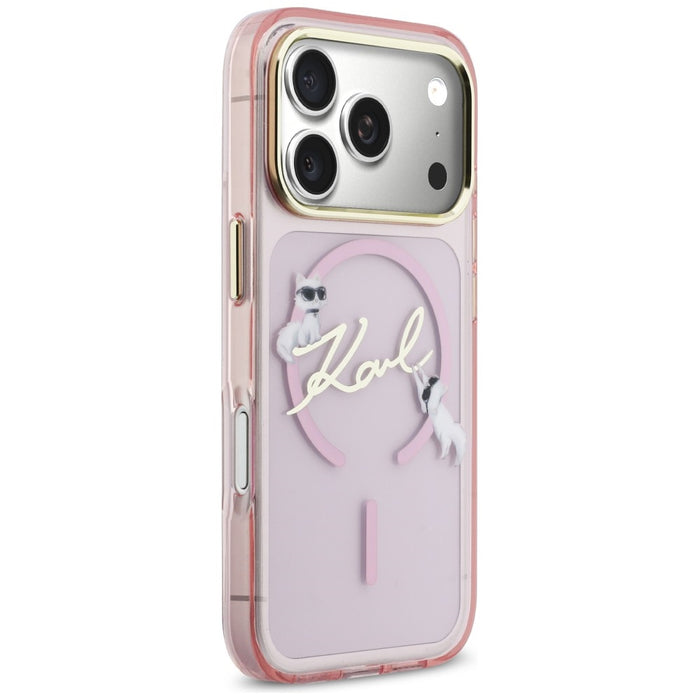 Karl Lagerfeld IML Choupettes Karl Script Logo MagSafe Case for iPhone 17 Pro - Pink