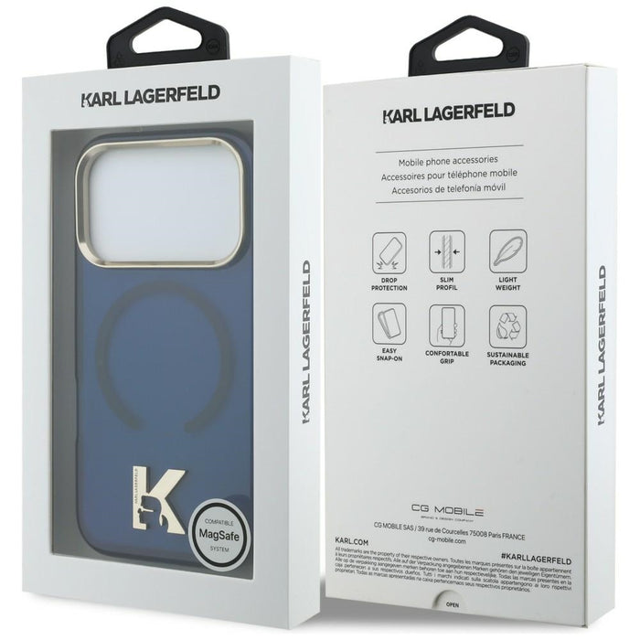 Karl Lagerfeld IML K Head Logo MagSafe Case for iPhone 17 Pro - Blue