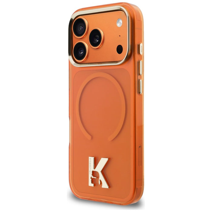 Karl Lagerfeld IML K Head Logo MagSafe Case for iPhone 17 Pro - Orange
