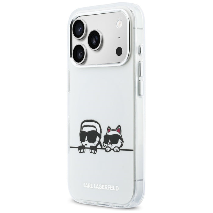 Karl Lagerfeld IML Karl &amp; Choupette Peekaboo Logo MagSafe Case for iPhone 17 Pro - White