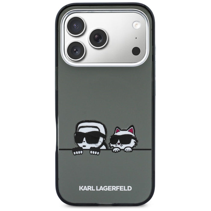 Karl Lagerfeld IML Karl &amp; Choupette Peekaboo Logo MagSafe Case for iPhone 17 Pro - Black