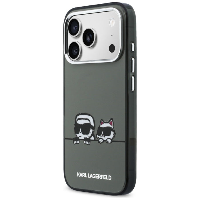 Karl Lagerfeld IML Karl &amp; Choupette Peekaboo Logo MagSafe Case for iPhone 17 Pro - Black