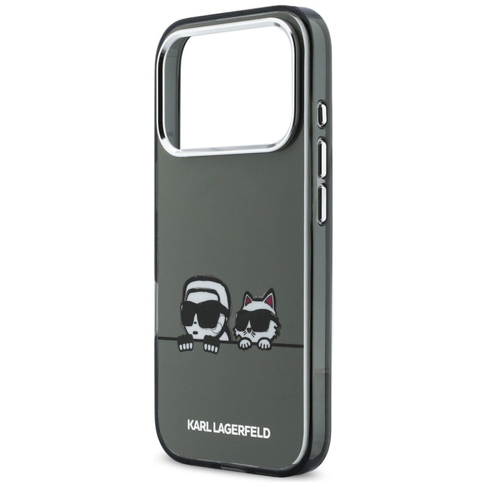 Karl Lagerfeld IML Karl &amp; Choupette Peekaboo Logo MagSafe Case for iPhone 17 Pro - Black