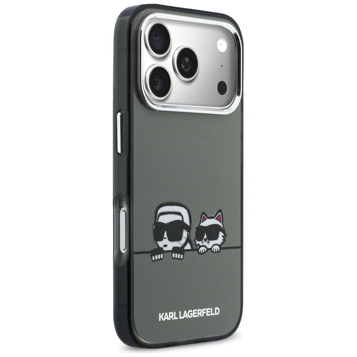 Karl Lagerfeld IML Karl &amp; Choupette Peekaboo Logo MagSafe Case for iPhone 17 Pro Max - Black