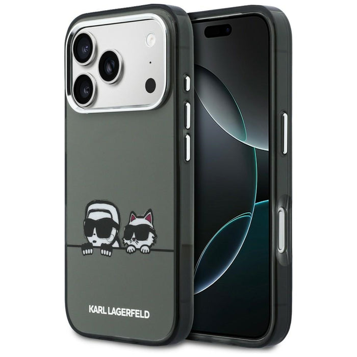 Karl Lagerfeld IML Karl & Choupette Peekaboo Logo MagSafe Case for iPhone 17 Pro Max - Black