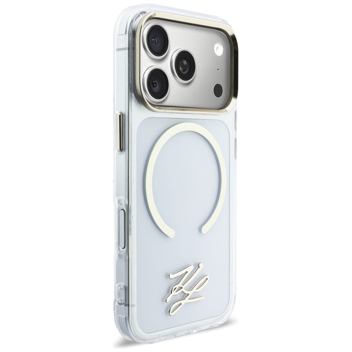 Karl Lagerfeld IML KL Script Logo MagSafe Case for iPhone 17 Pro Max - Clear