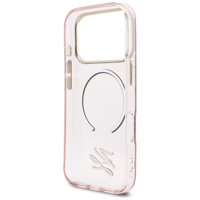 Karl Lagerfeld IML KL Script Logo MagSafe Case for iPhone 17 Pro - Pink