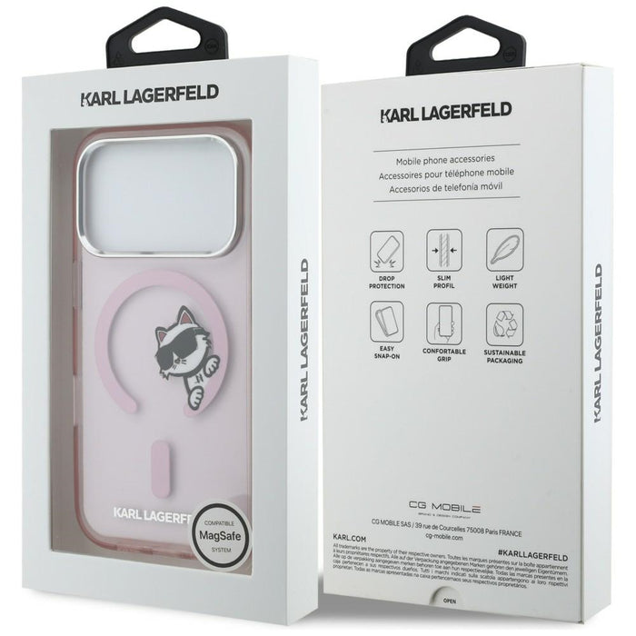 Karl Lagerfeld IML Peekaboo MagSafe Case for iPhone 17 Pro Max - Pink