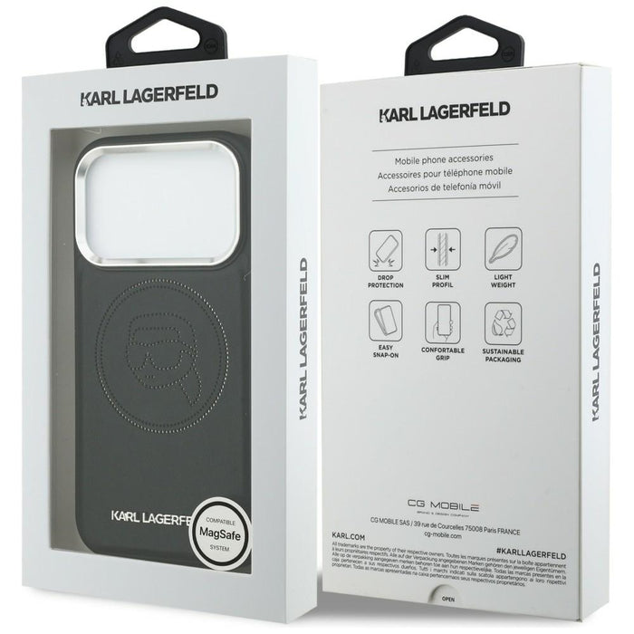 Karl Lagerfeld K Head Point Logo MagSafe Case for iPhone 17 Pro - Black