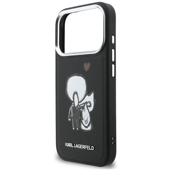 Karl Lagerfeld Karl & Choupette Back Logo MagSafe Case for iPhone 17 Pro - Black