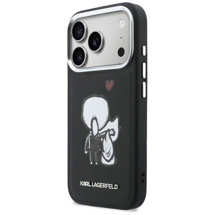 Karl Lagerfeld Karl & Choupette Back Logo MagSafe Case for iPhone 17 Pro Max - Black