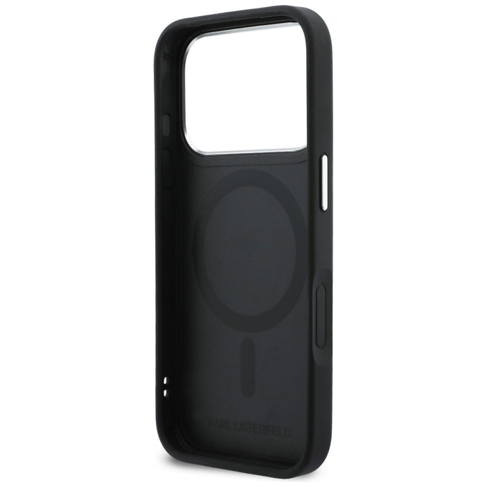 Karl Lagerfeld Karl & Choupette Back Logo MagSafe Case for iPhone 17 Pro Max - Black