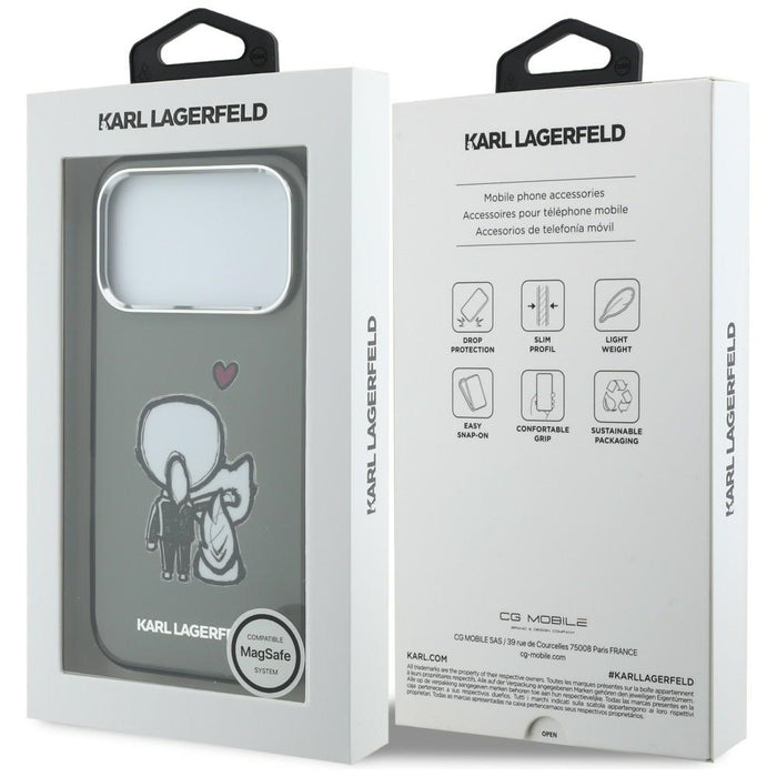 Karl Lagerfeld Karl & Choupette Back MagSafe Case for iPhone 17 Pro Max - Black