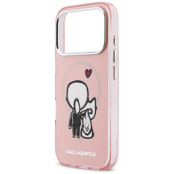 Karl Lagerfeld Karl & Choupette Back MagSafe Case for iPhone 17 Pro Max - Pink