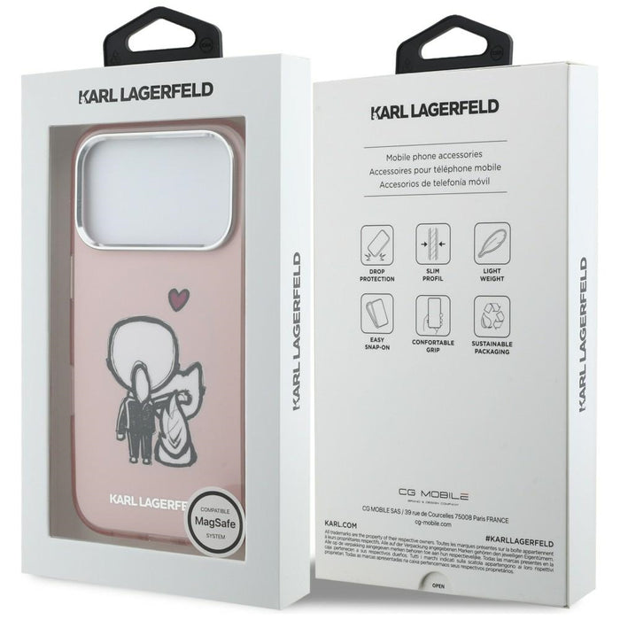 Karl Lagerfeld Karl & Choupette Back MagSafe Case for iPhone 17 Pro Max - Pink