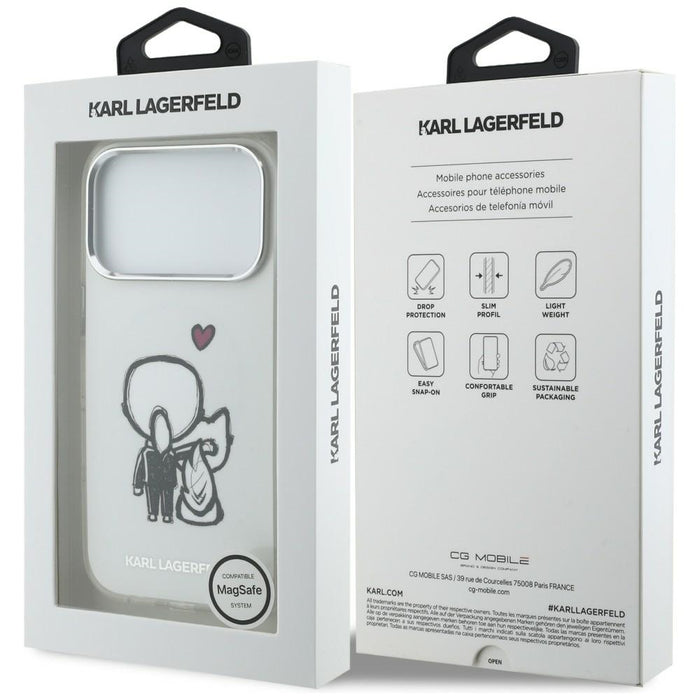 Karl Lagerfeld Karl & Choupette Back MagSafe Case for iPhone 17 Pro - Clear