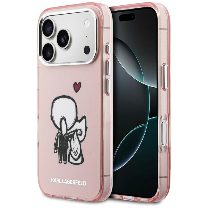 Karl Lagerfeld Karl & Choupette Back MagSafe Case for iPhone 17 Pro - Pink