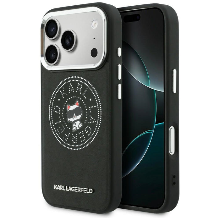 Karl Lagerfeld Point & Choupette Sketch MagSafe Case for iPhone 17 Pro Max - Black