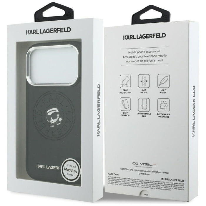 Karl Lagerfeld Point & Karl Sketch MagSafe Case for iPhone 17 Pro - Black