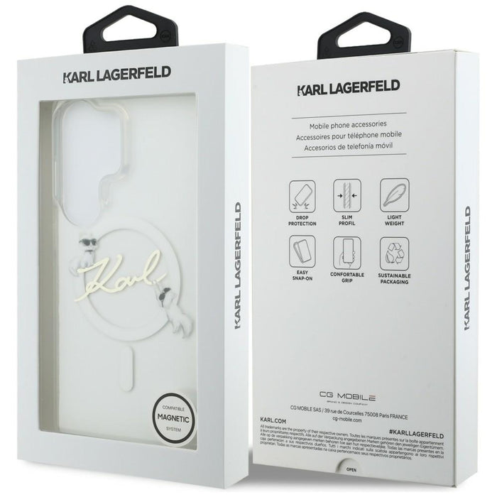 Karl Lagerfeld IML KC Script MagSafe Case for Samsung Galaxy S26 Ultra - Transparent
