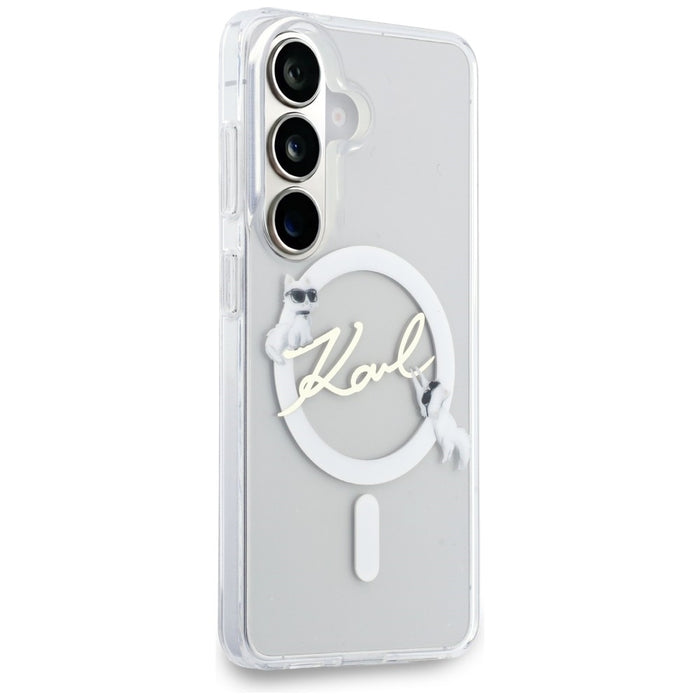 Karl Lagerfeld IML KC Script MagSafe Case for Samsung Galaxy S26 Plus - Transparent