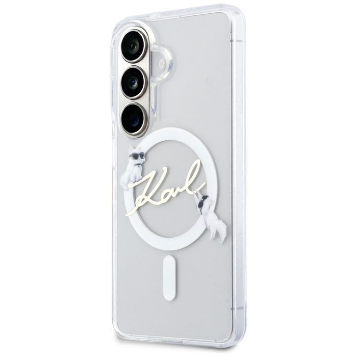 Karl Lagerfeld IML KC Script MagSafe Case for Samsung Galaxy S26 Plus - Transparent