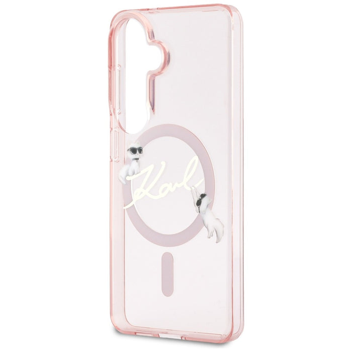 Karl Lagerfeld IML KC Script MagSafe Case for Samsung Galaxy S26 - Pink