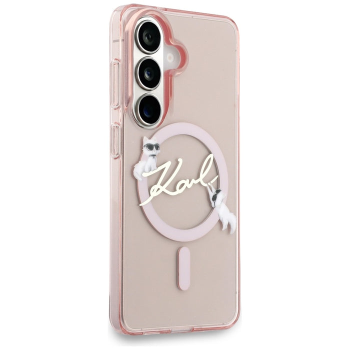 Karl Lagerfeld IML KC Script MagSafe Case for Samsung Galaxy S26 - Pink