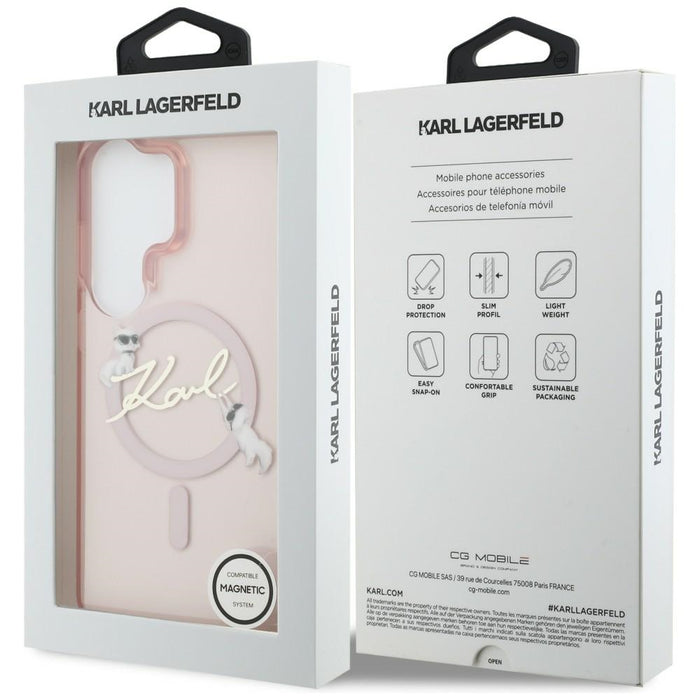 Karl Lagerfeld IML KC Script MagSafe Case for Samsung Galaxy S26 Ultra - Pink