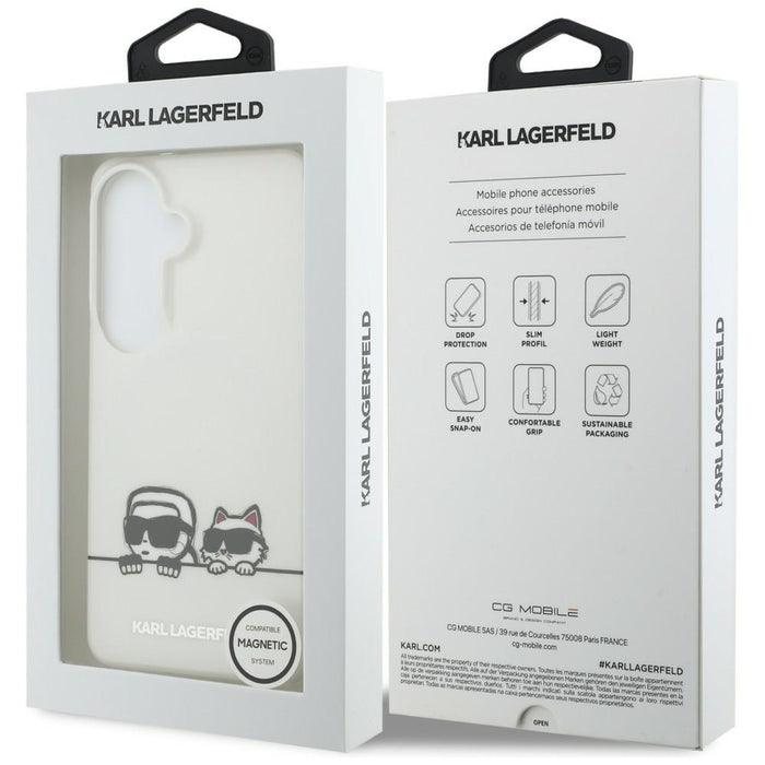 Karl Lagerfeld IML Peekaboo Karl&Choupette MagSafe Case for Samsung Galaxy S26 Plus - Transparent