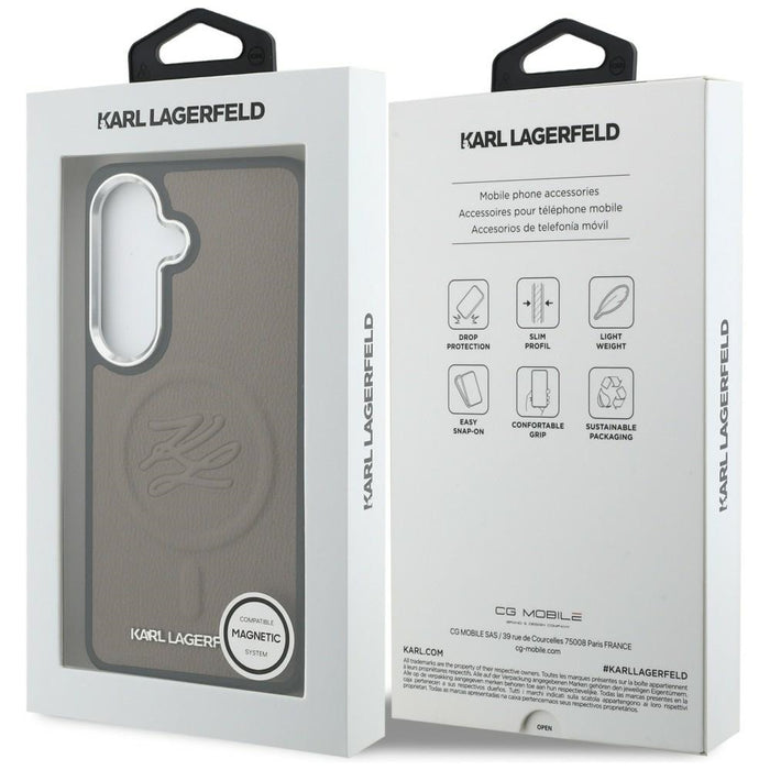 Karl Lagerfeld Embossed Ring Initials MagSafe Case for Samsung Galaxy S26 - Brown