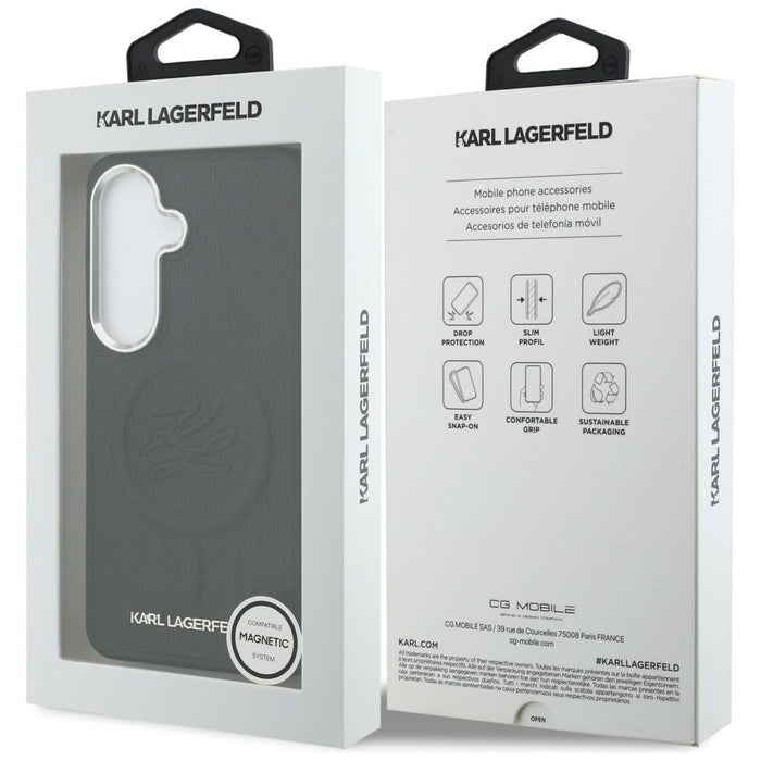 Karl Lagerfeld Embossed Ring Initials MagSafe Case for Samsung Galaxy S26+ - Black
