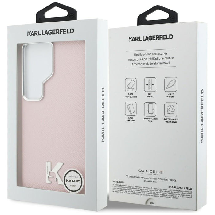 Karl Lagerfeld K Metal Logo MagSafe Case for Samsung Galaxy S26 Ultra - Pink