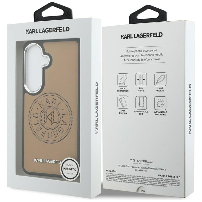 Karl Lagerfeld Perforated KL MagSafe Case for Samsung Galaxy S26+ - Brown