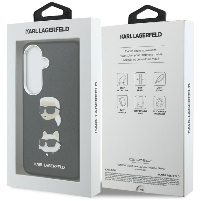 Karl Lagerfeld Saffiano Double Heads Metal Case for Samsung Galaxy S26+ - Black