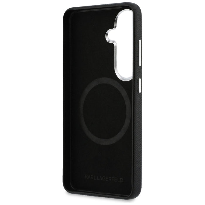 Karl Lagerfeld Saffiano KC Metal Logo MagSafe Case for Samsung Galaxy S26 Black