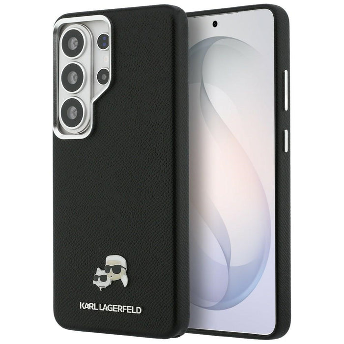 Karl Lagerfeld Saffiano KC Metal Logo MagSafe Case for Samsung Galaxy S26 Ultra - Black