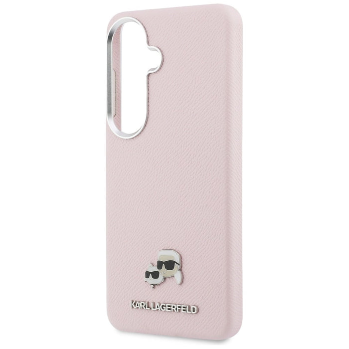 Karl Lagerfeld Saffiano KC Metal Logo MagSafe Case for Samsung Galaxy S26+ - Pink