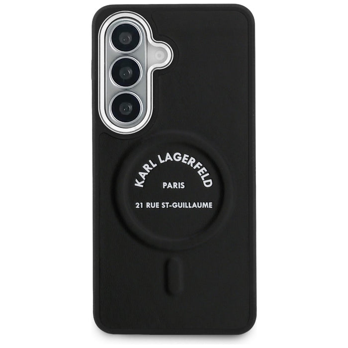 Karl Lagerfeld Embossed Ring RSG Logo MagSafe Case for Samsung Galaxy S26+ - Black